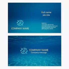 Fish Logo Water-Themed Business Card Template