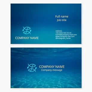 Fish Logo Water-Themed Business Card Template