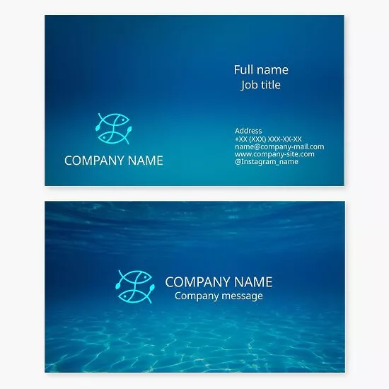 Fish Logo Water-Themed Business Card Template