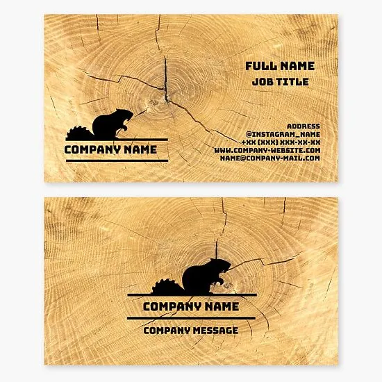 Business Card Template: Carpentry, Logging, Lumber, Firewood.
