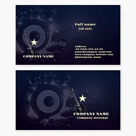 Electric guitar, star, speaker | Music themed business card template