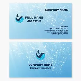 Blue Marine Whale Business Card Template