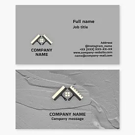 Business card template. Plaster work in the interior. Plasterer.