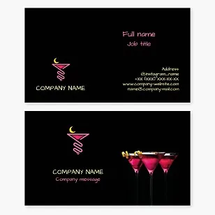 Business card template Cocktails, Bar