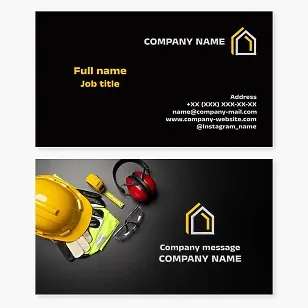 Business card template. Construction and repair of buildings and structures.