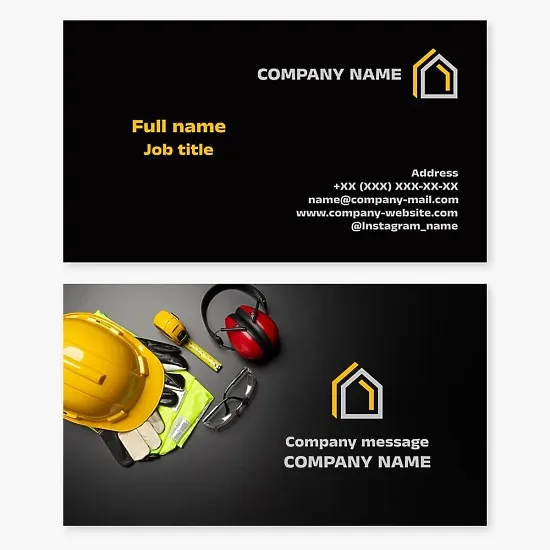 Business card template. Construction and repair of buildings and structures.