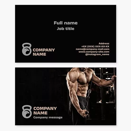 Fitness Gym Personal Training Business Card Template