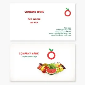 Fruit business card template. Fruits and berries.