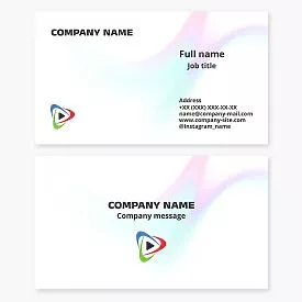 Business card template. Professional event videography. Play button.