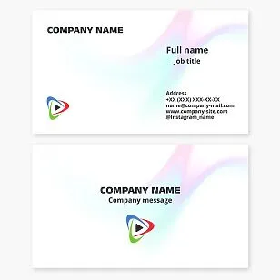 Business card template. Professional event videography. Play button.