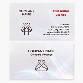 Elegant Flamingo Logo | White Business Card Template