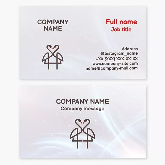 Elegant Flamingo Logo | White Business Card Template