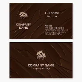 Business card template. Cocoa beans.