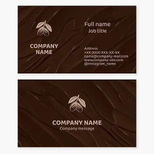 Business card template. Cocoa beans.