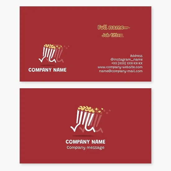 Popcorn Cinema Movies Business Card Template