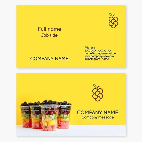Business card template. Growing and supplying berries.