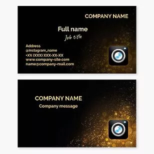 Camera Icon Lens Business Card Template