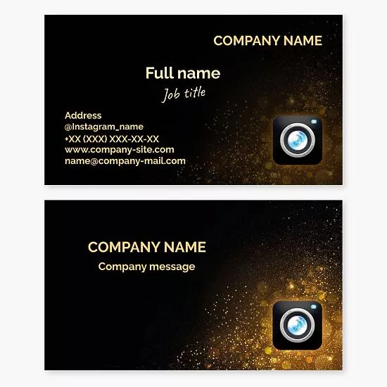 Camera Icon Lens Business Card Template