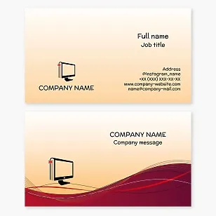 Business card template for ebook. Online learning. Computer literacy courses. Remote tutor. Educational courses.