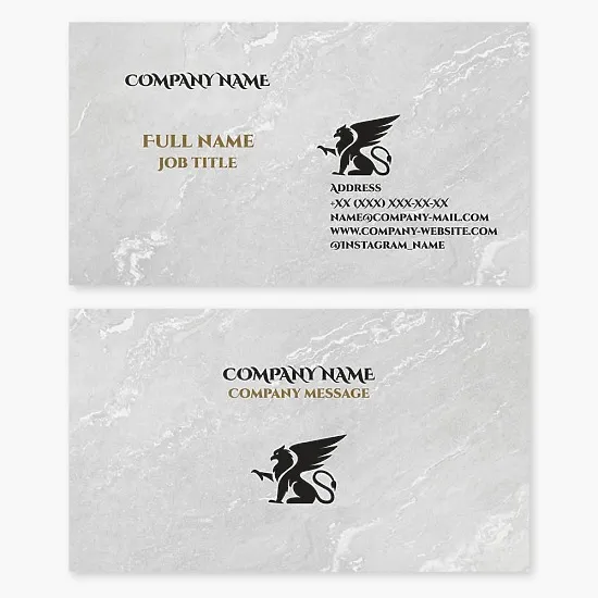 Business card template. Security company. Griffin. Symbol of power, authority, vigilance, strength, and speed.