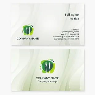 Restaurant | Business Card Template | Cutlery Store | Catering | Vegan Food Restaurant