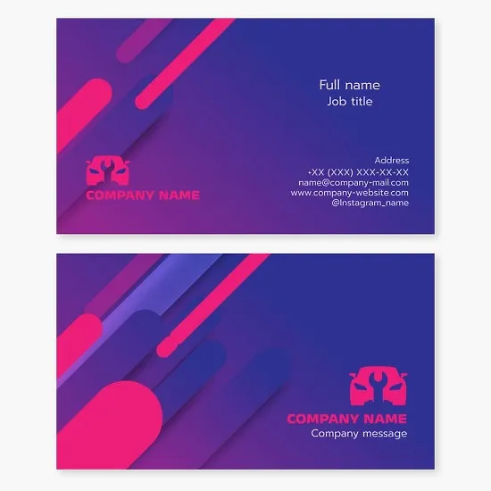 Business card template. Auto repair.