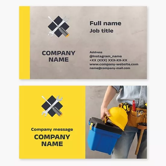 Business card template Home and premises renovation