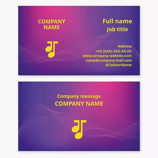 Business card template Music, notes