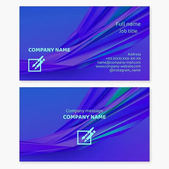 Business card template. Art school. Artist.