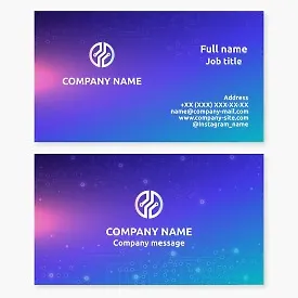 Business card template. Microelectronic devices and instruments. Letter O.