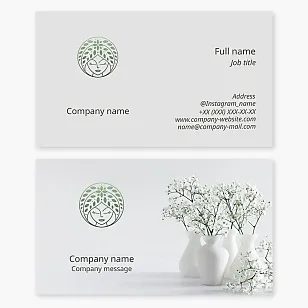 Woman, Flowers, Vase | Home Improvement Store | Flower Bouquets and Plants for Home | Home Decor Business Card Template