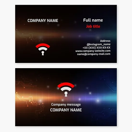Business card template "Wi-Fi signal". Internet provider.