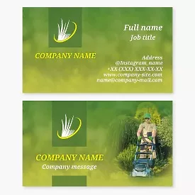 Lawn mowing business card template