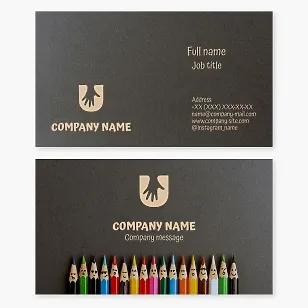 Business card template. Children's center. Care, support, humanity, and unity for children. Children's charity, psychological institution, insurance company, volunteer movement. Letter U.