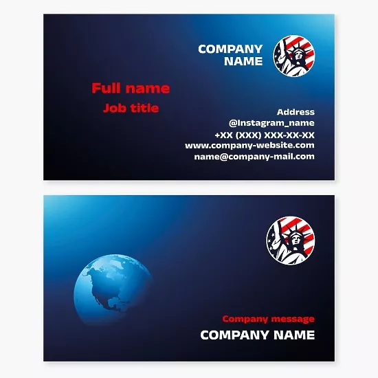 USA business card template