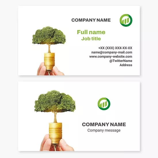 Business card template Financial growth