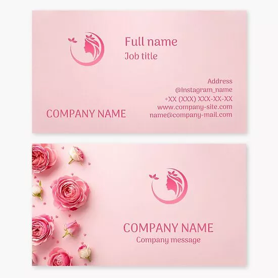 Pink Beauty Business Card Template