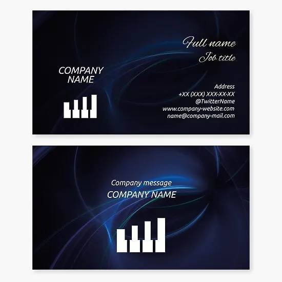Business card template Piano, music