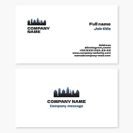 Business card template with city logo, construction