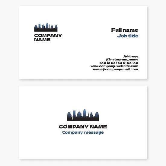 Business card template with city logo, construction