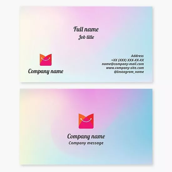 Business card template. Online store.