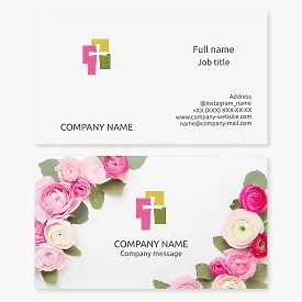 Logo with cross | Business card template | Church, flowers.