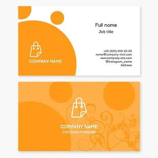 Business card template. Shopping center. Retail space for rent. Bags and accessories store.