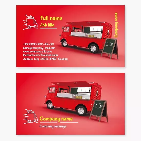 Business card template Mobile street food