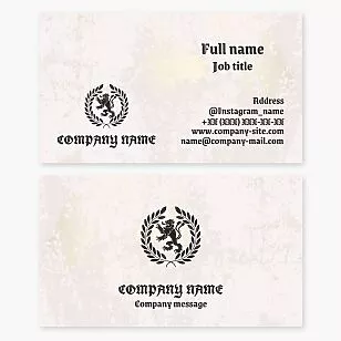 Laurel Wreath and Lion Logo Business Card Template