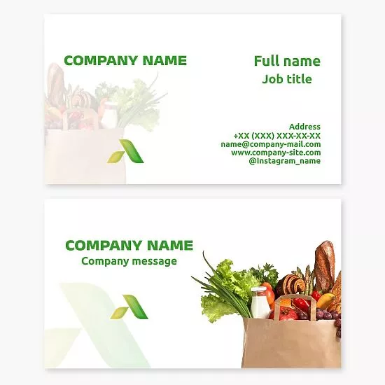 Grocery Shop Supermarket Business Card Template