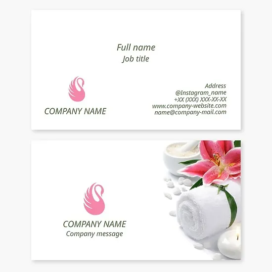 Beauty salon and spa services business card template.