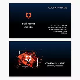 Business card template. Abstract. Fox. Symbol of cunning, insight, resourcefulness, ingenuity, beauty, grace, and freedom.
