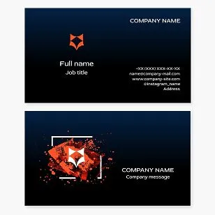 Business card template. Abstract. Fox. Symbol of cunning, insight, resourcefulness, ingenuity, beauty, grace, and freedom.