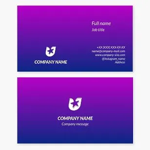 Business card template. Abstract. Star. Company. University. Letter U.